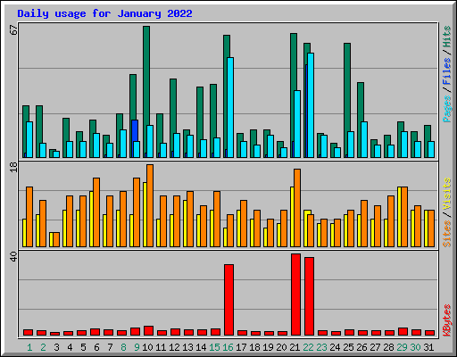 Daily usage for January 2022